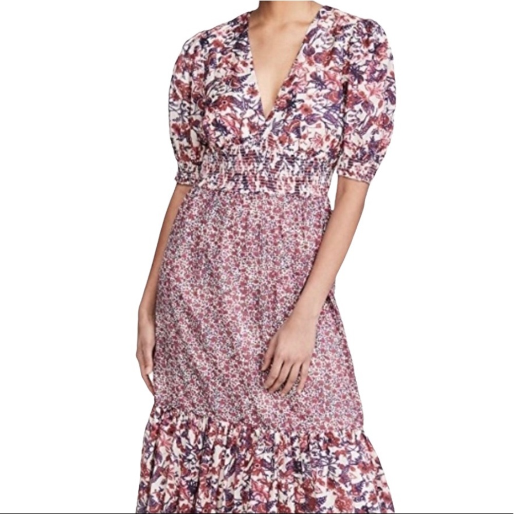 Saylor Contrast Floral "Elizabeth" Maxi Dress XS NEW